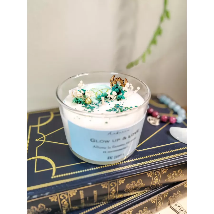 Bougie à message Glow up & Love