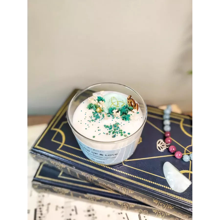 Bougie à message Glow up & Love
