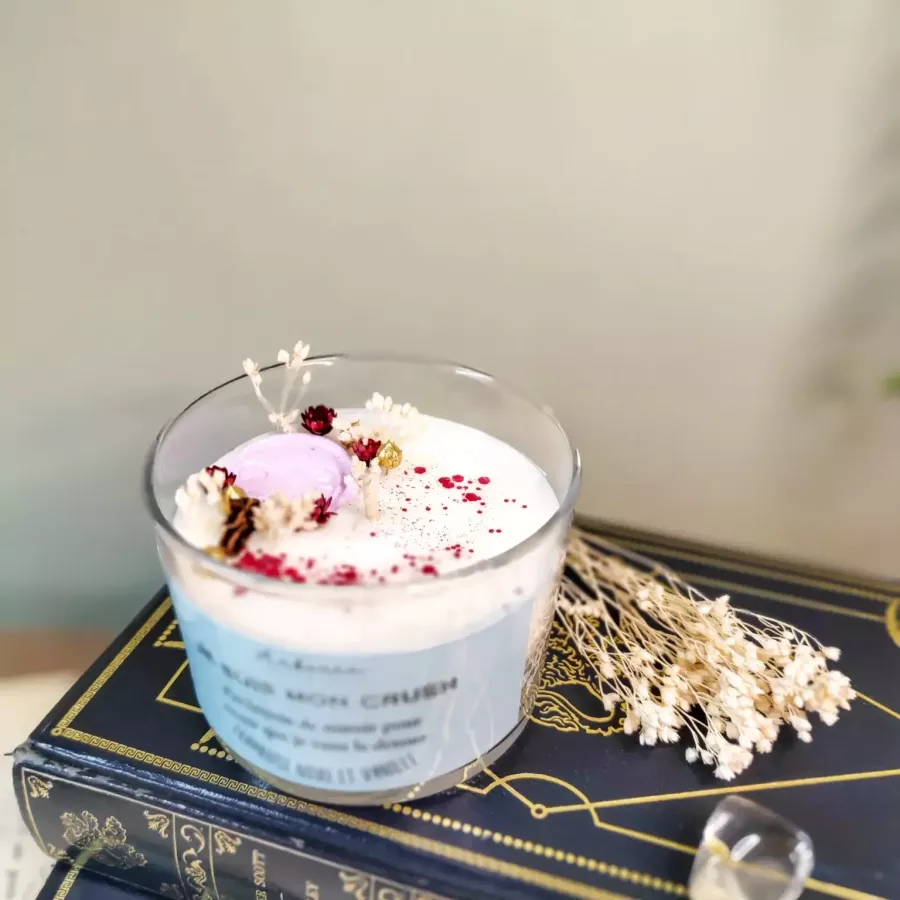 Bougie message : Je suis mon crush – parfum Framboise noire & Vanille