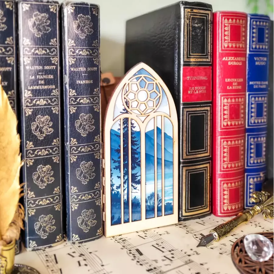 Décoration de bibliothèque - rangement de marque page