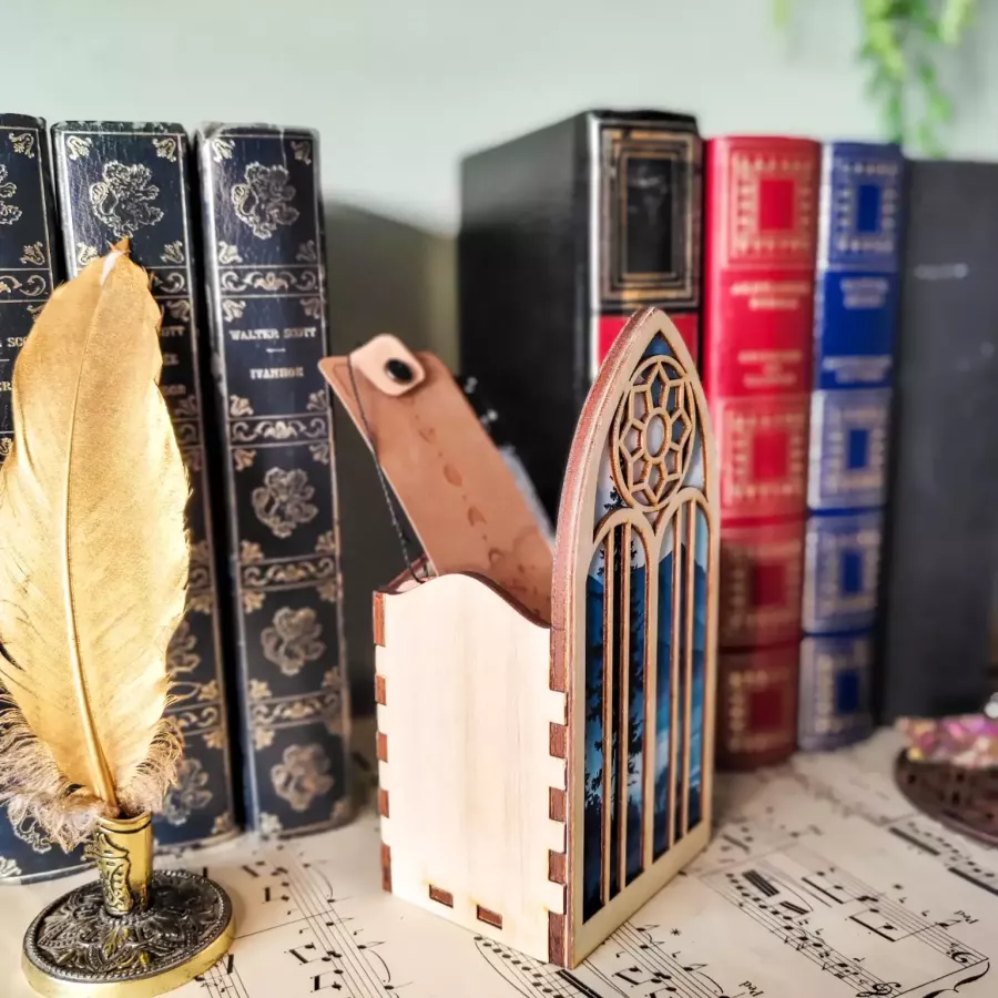 Décoration de bibliothèque - rangement de marque page