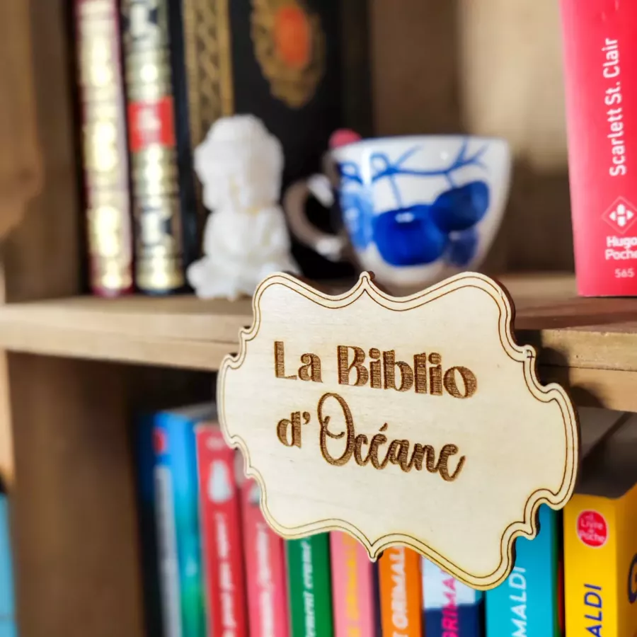 Décoration de bibliothèque personnalisable en bois – Plaque à clipser
