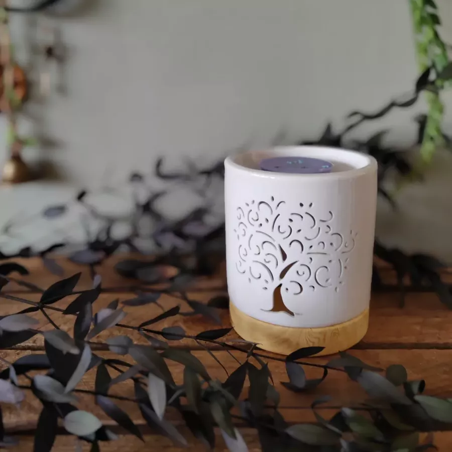 Brûle-parfum en céramique - Arbre de Vie lumineux