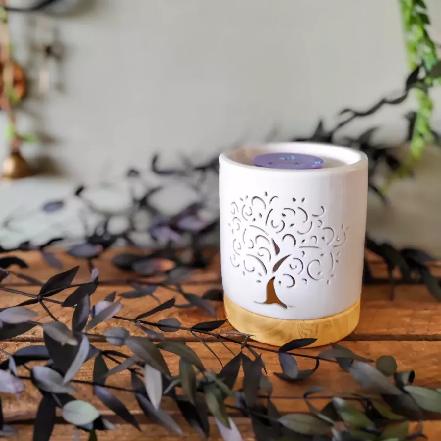 Brûle-parfum en céramique - Arbre de Vie lumineux