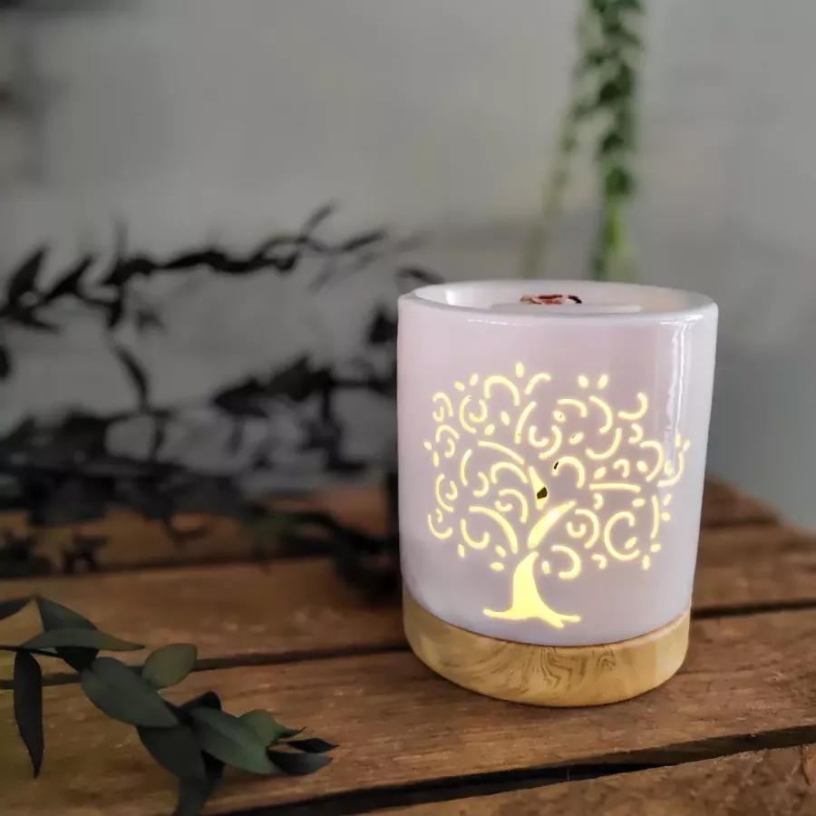 Brûle-parfum en céramique - Arbre de Vie lumineux
