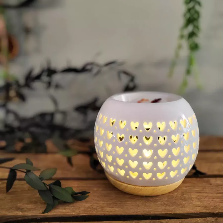 Brûle-parfum en céramique - Cœur lumineux