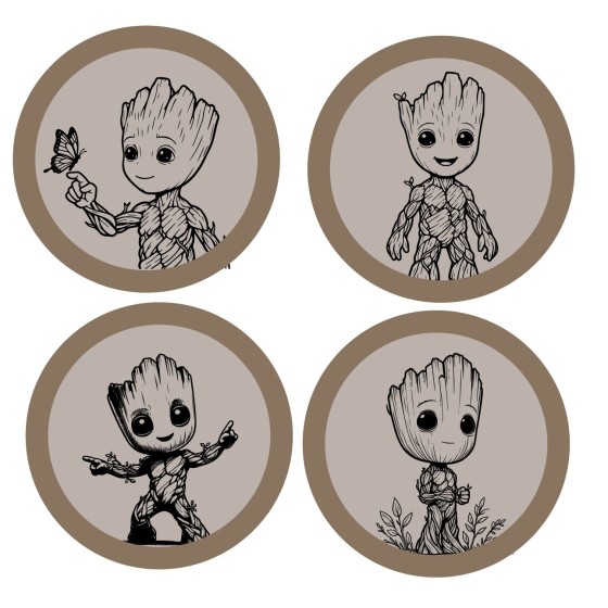 4 dessous de verre - Samantha