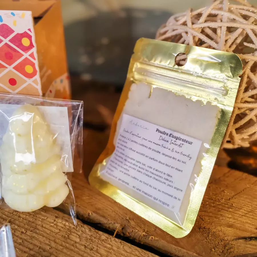 poudre d’aspirateur parfumée fruitée bicarbonate EcoCert