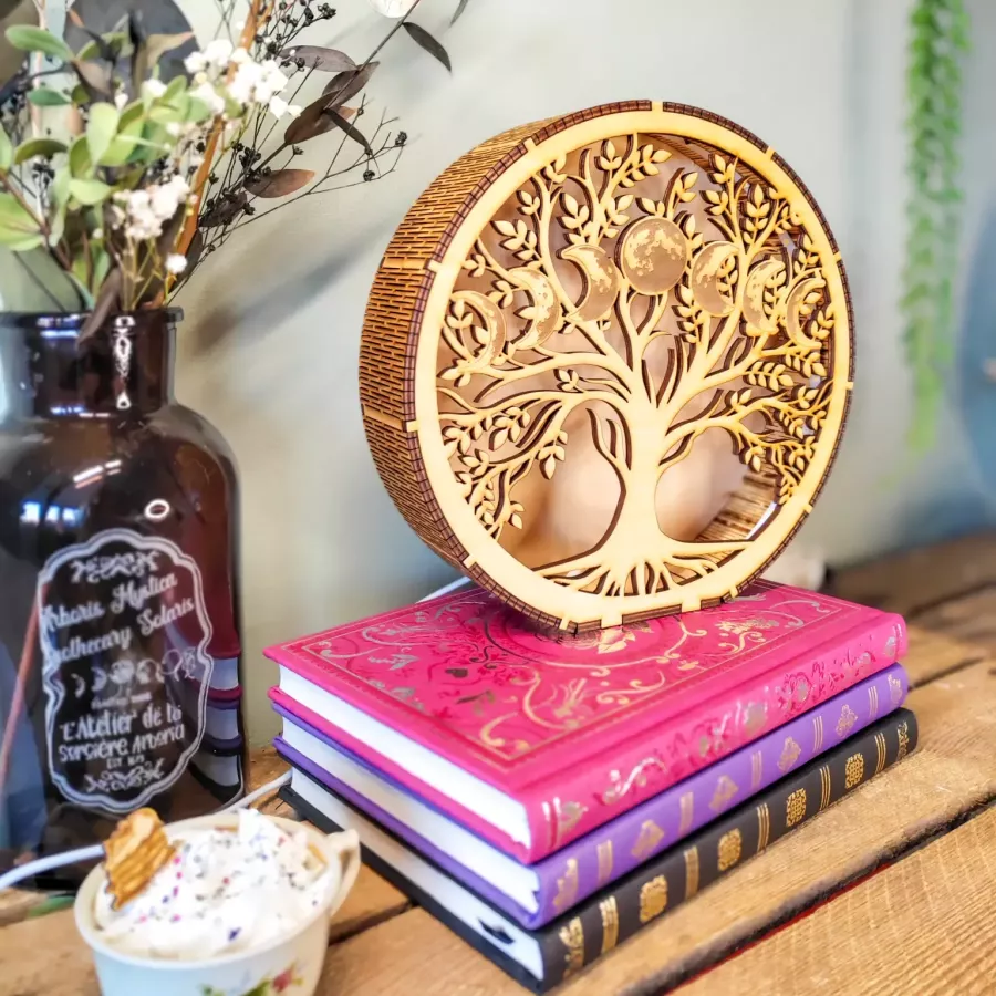 Lampe d'ambiance arbre de vie et lune