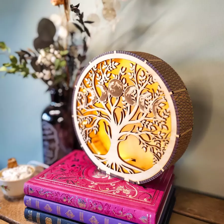 Lampe d'ambiance arbre de vie et lune