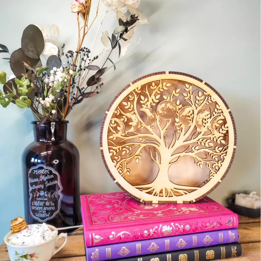 Lampe d'ambiance arbre de vie et lune