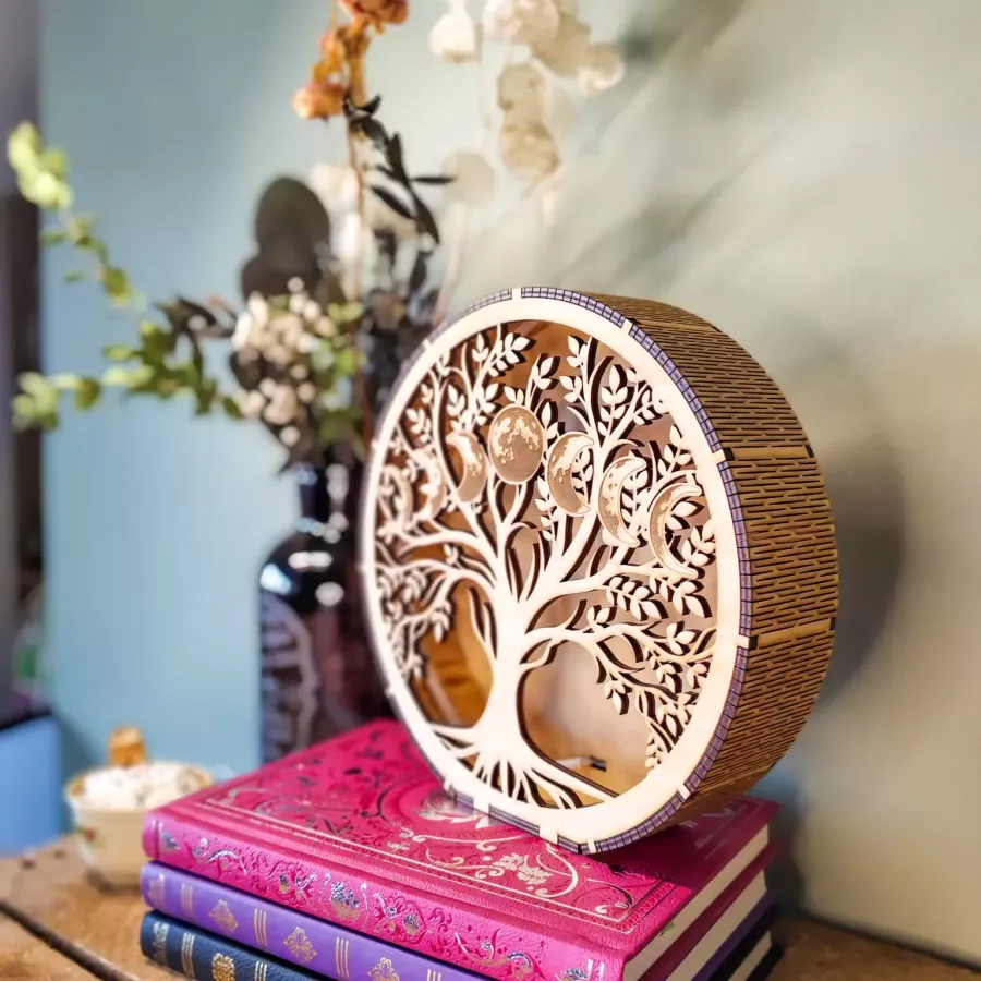 Lampe d'ambiance arbre de vie et lune