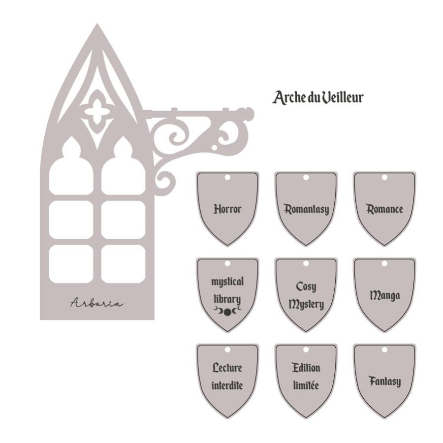 séparateur de livres bois arche du veilleur - univers polar