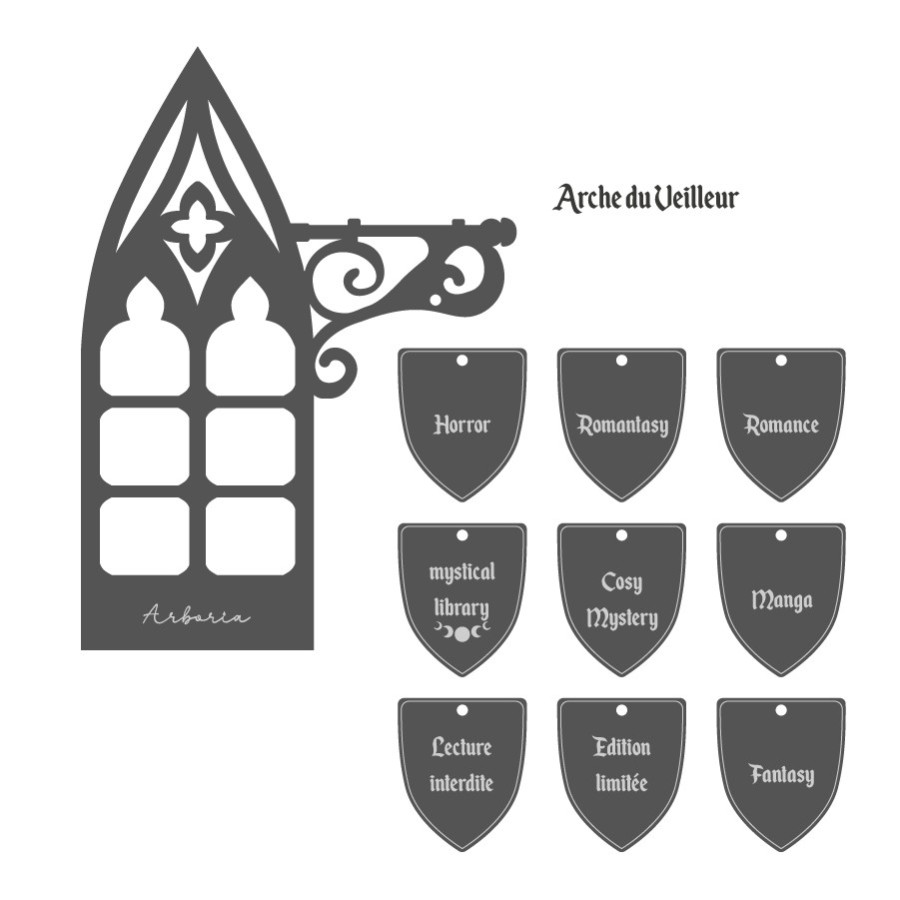 séparateur de livres gris arche du veilleur - univers polar