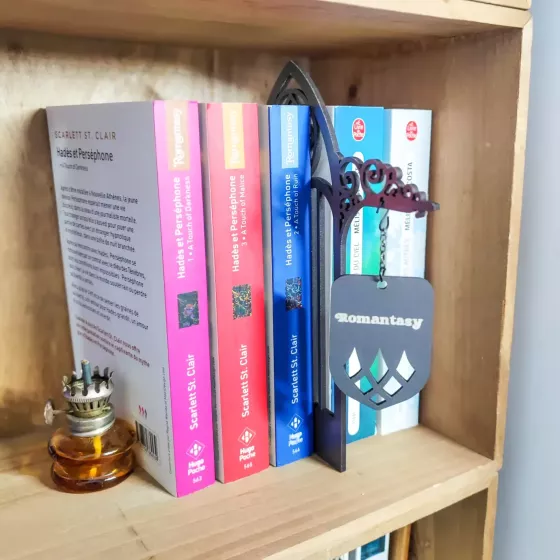 séparateur de livres gris arche des astres - bibliothèque mystique