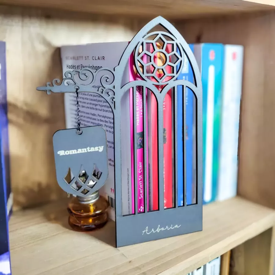 séparateur de livres gris arche des astres - bibliothèque mystique
