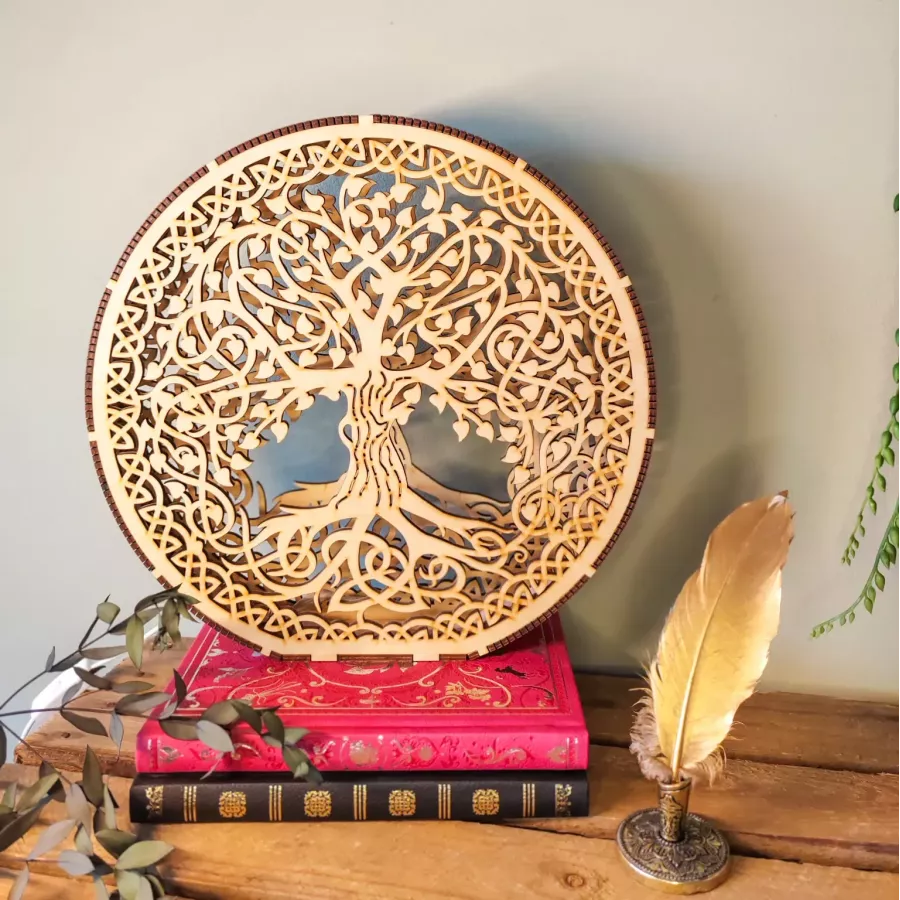 Lueur d’Yggdrasil - Luminaire en bois - 30 cm