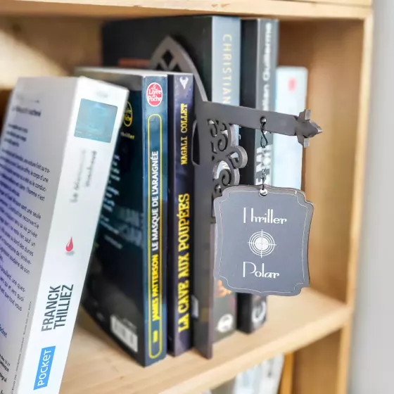 séparateur de livres bois arche des silences - cosy mystery