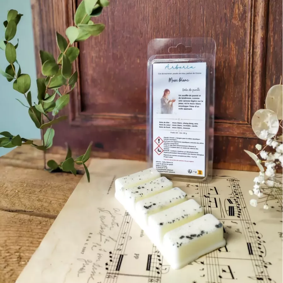 Tablette de fondants parfumés Musc Blanc - rituel Imbolc et purification de l’espace