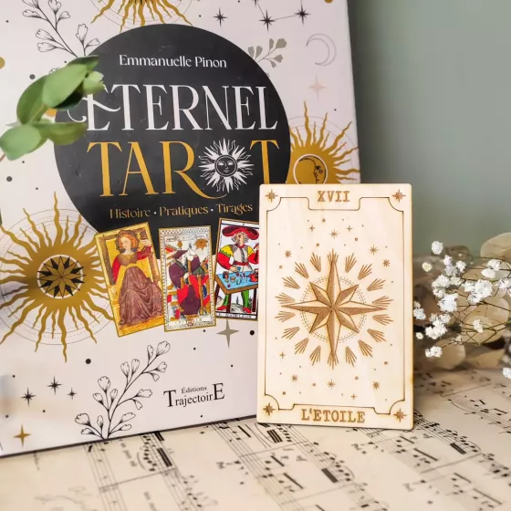 Carte de tarot en bois arcane XVII L’Étoile - décoration ésotérique Imbolc Arboria