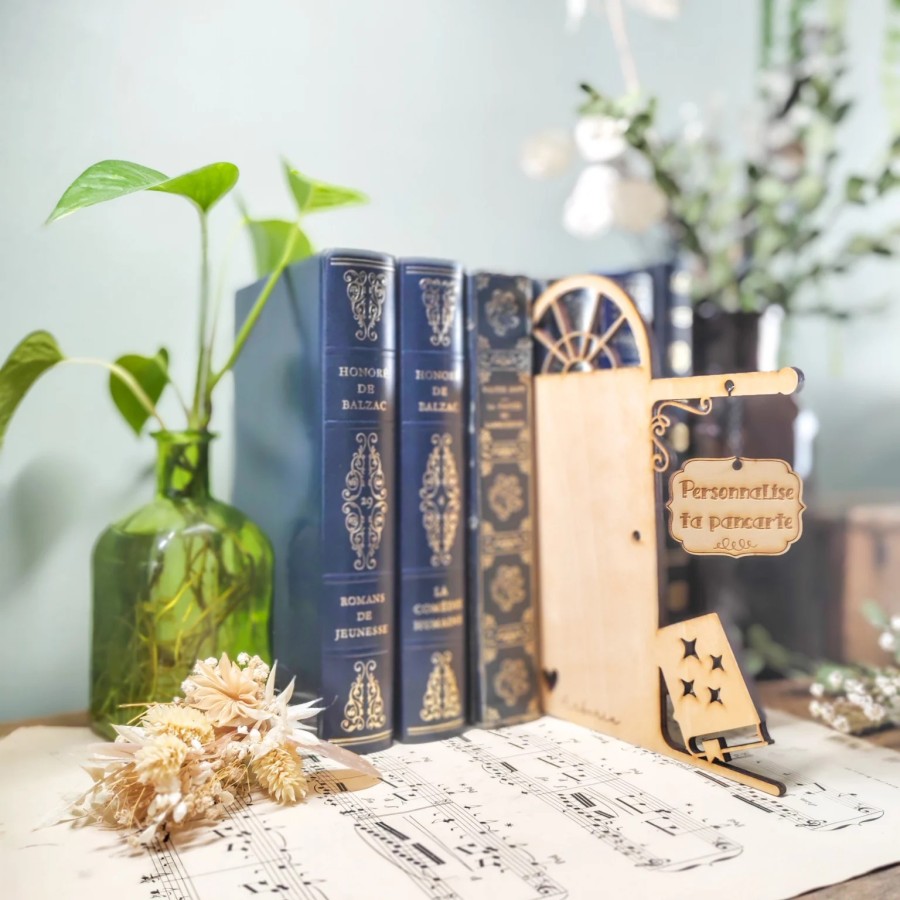 séparateur de livres bois personnalisable
