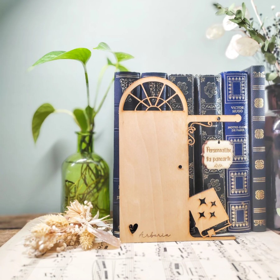 séparateur de livres bois personnalisable