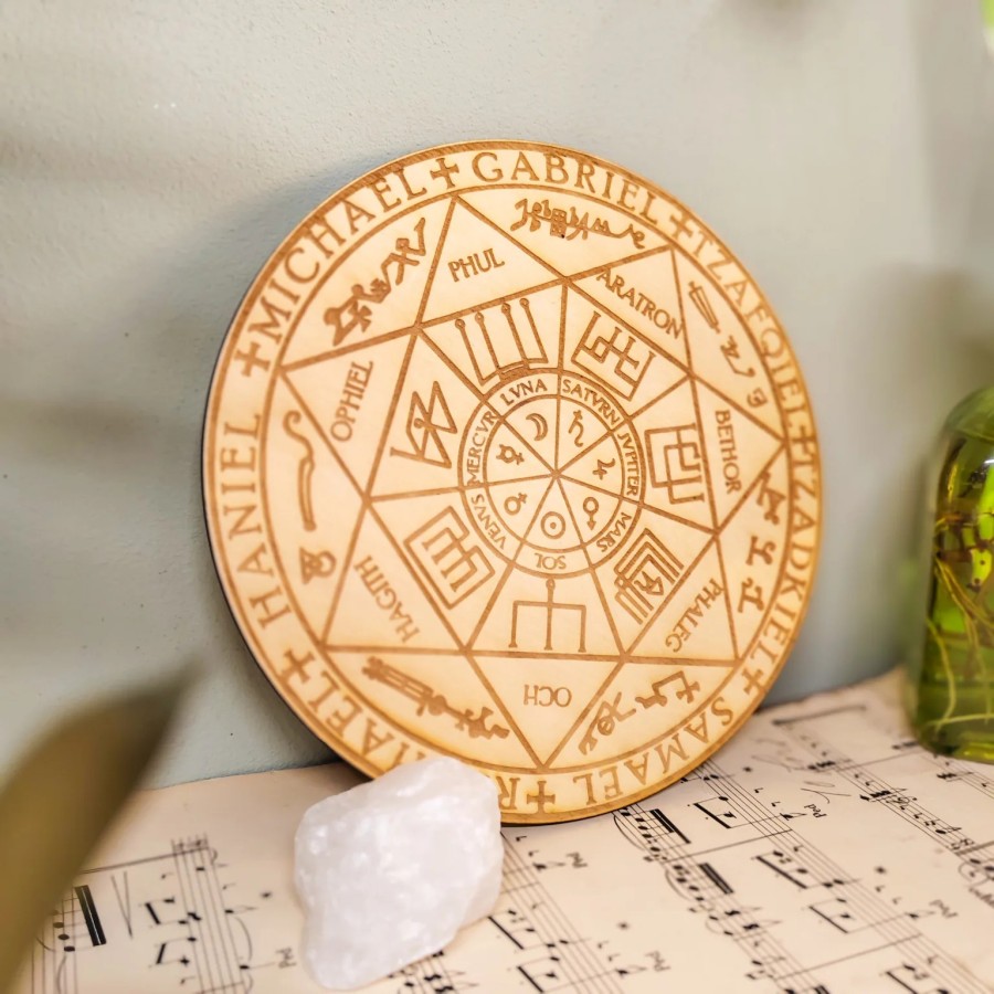 Sceau des 7 Archanges en bois - Décoration spirituelle