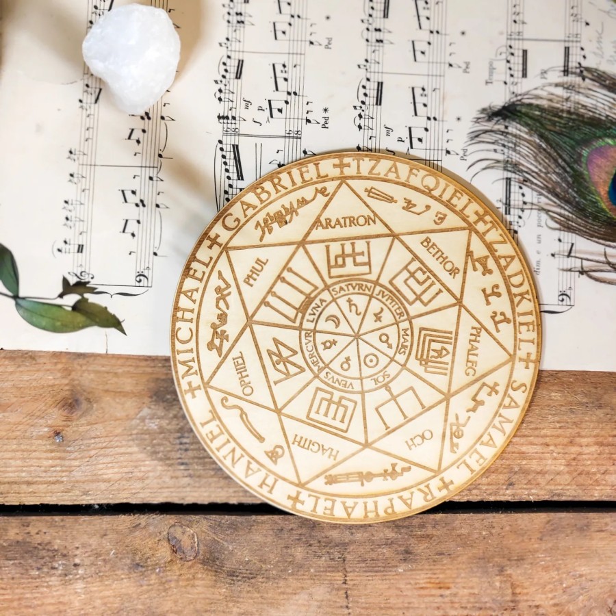 Sceau des 7 Archanges en bois - Décoration spirituelle