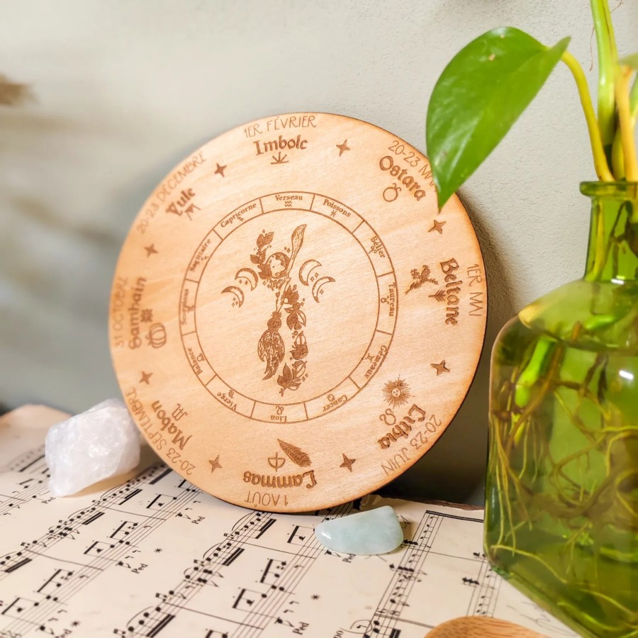 Roue des sabbats en bois - Décoration spirituelle