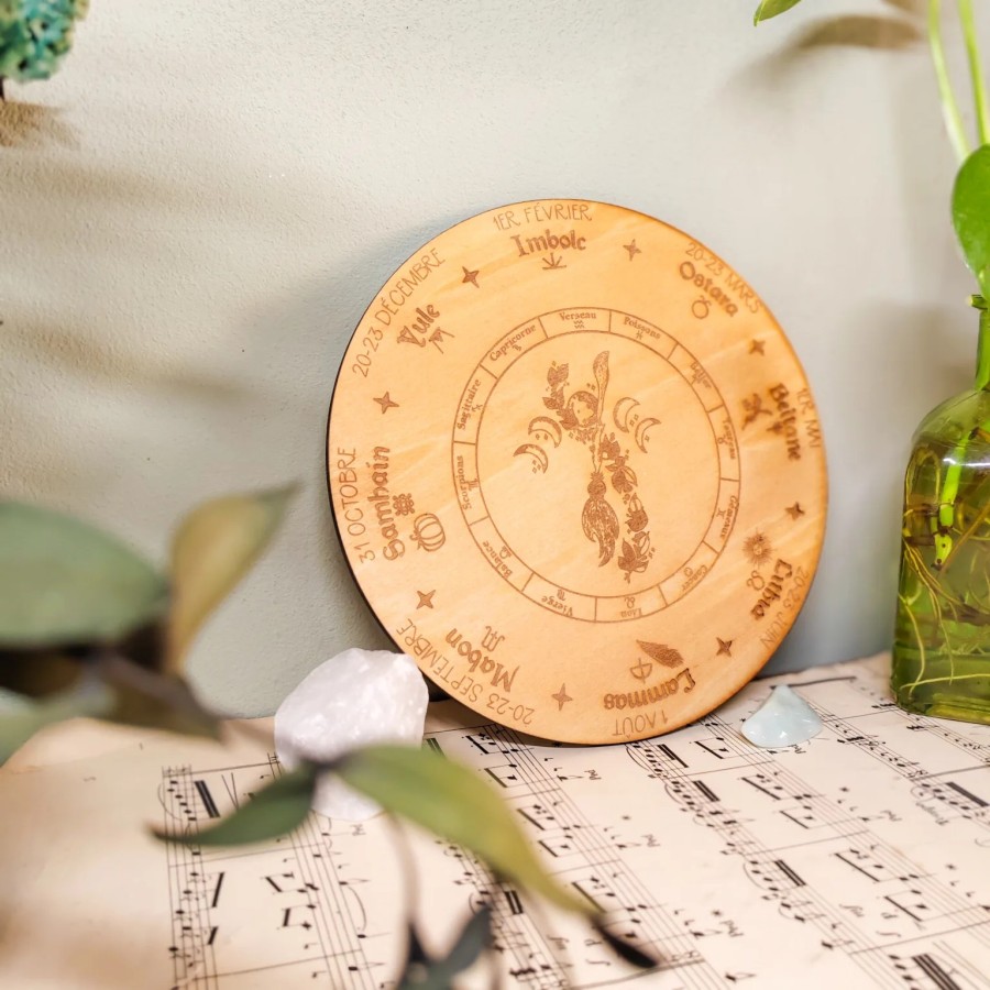 Roue des sabbats en bois - Décoration spirituelle