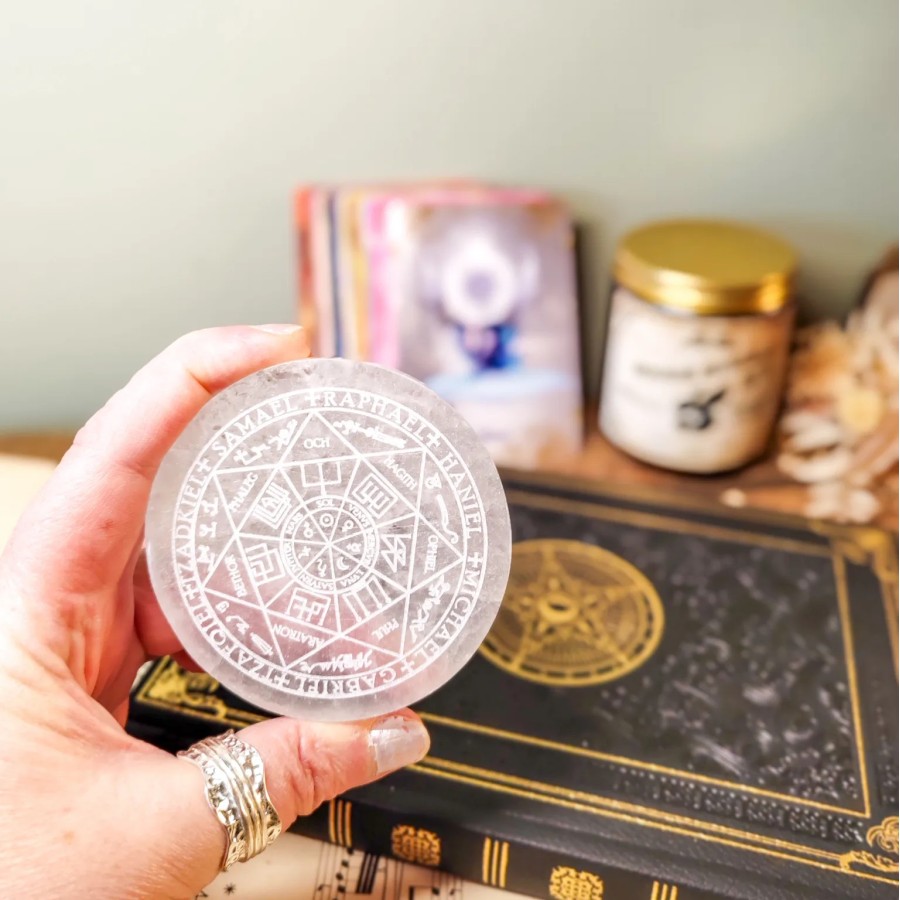 Galet de Sélénite - Sceau des 7 Archanges - Edition limitée