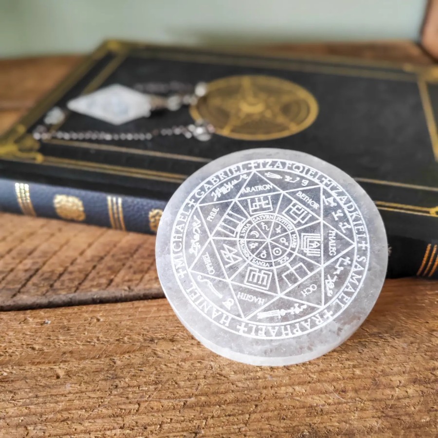 Galet de Sélénite - Sceau des 7 Archanges - Edition limitée