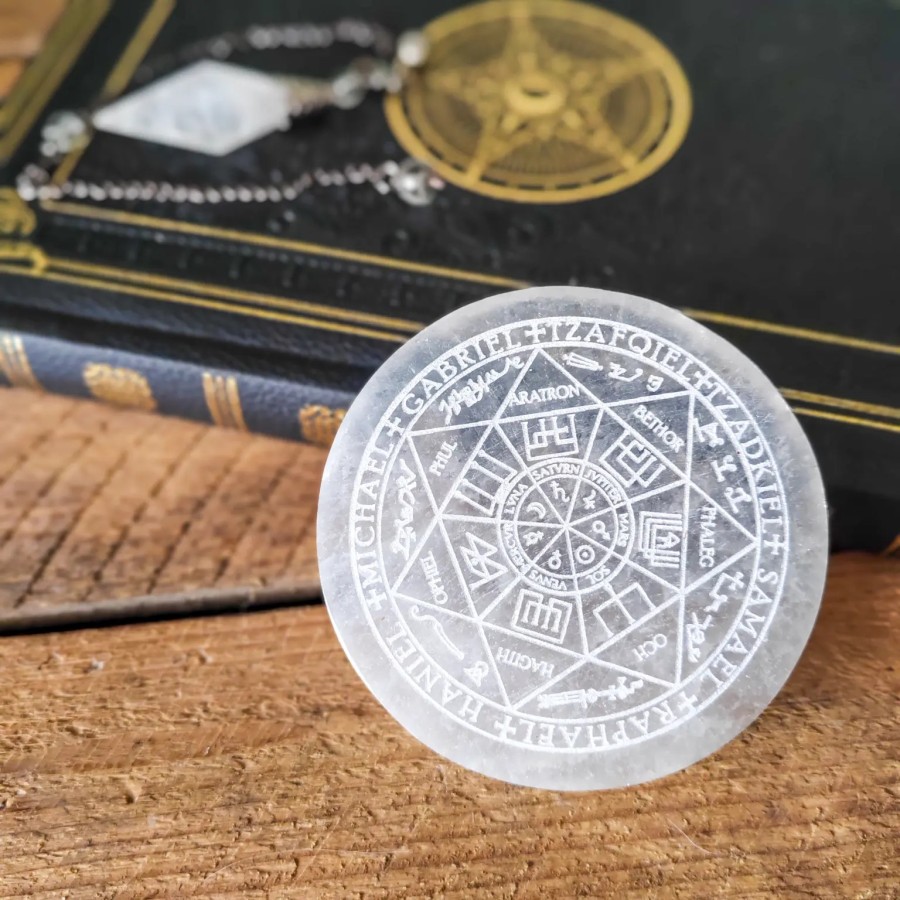 Galet de Sélénite - Sceau des 7 Archanges - Edition limitée