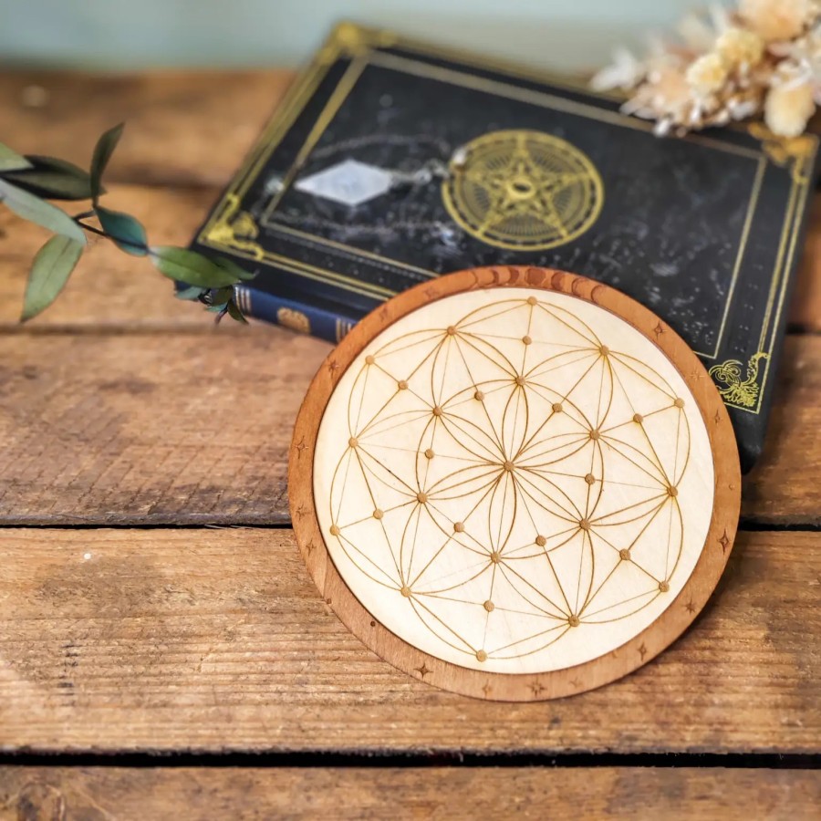 Fleur de Vie gravée - Plateau de rechargement