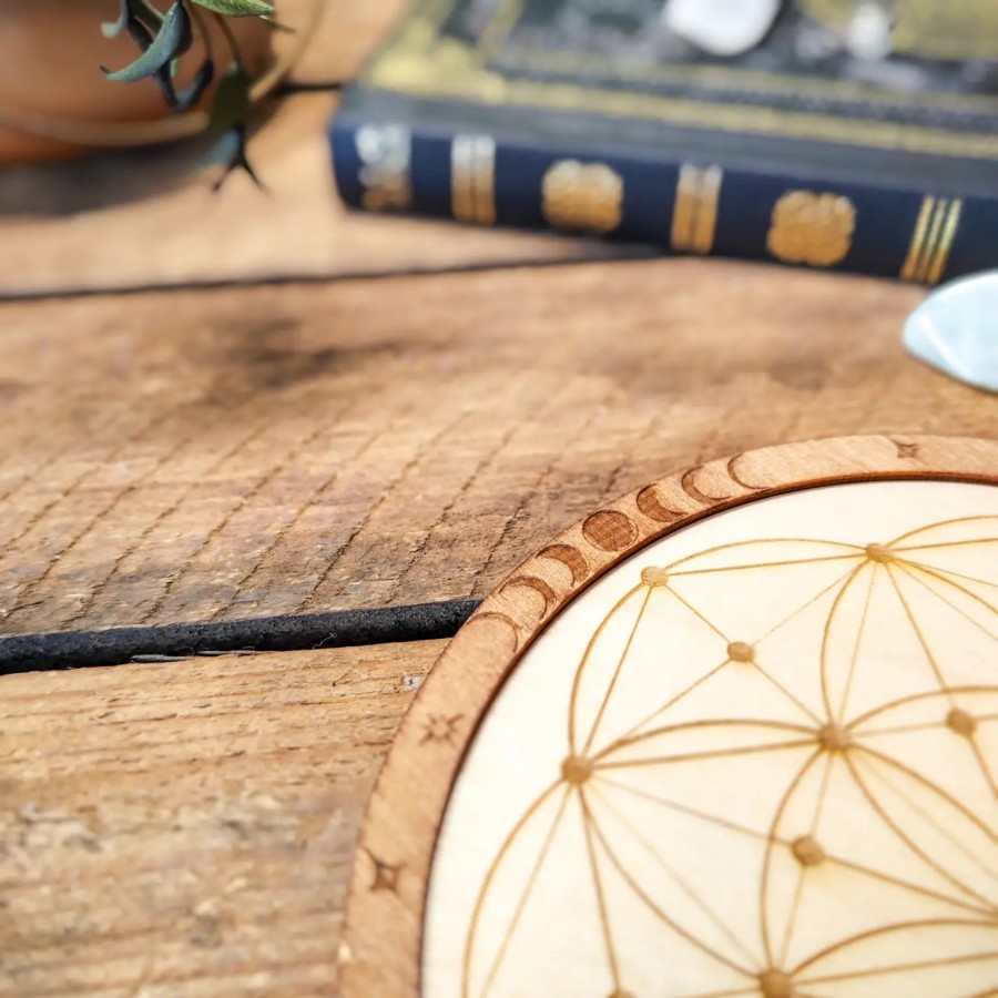 Fleur de Vie gravée - Plateau de rechargement