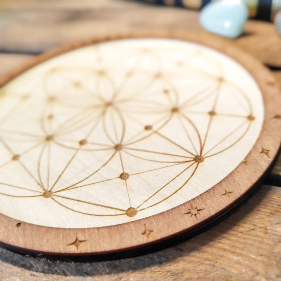 Fleur de Vie gravée - Plateau de rechargement