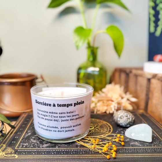 Bougie - Sorcière à temps plein - Parfum Musc Blanc