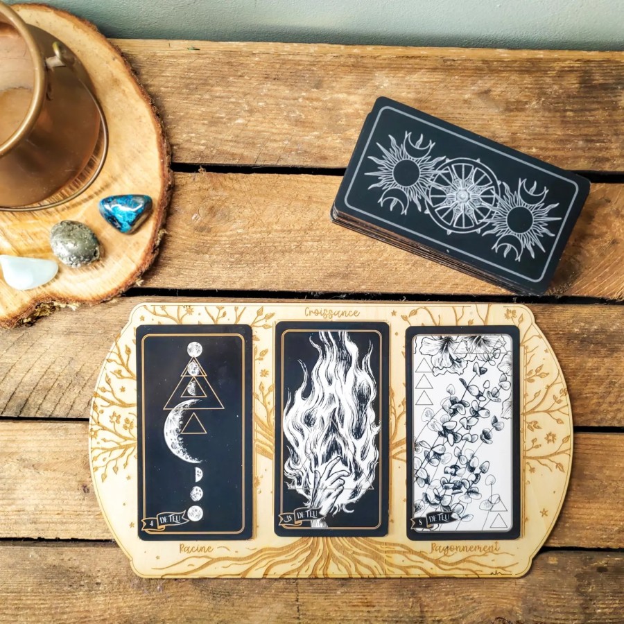 Support de tirage Tarot premium déco feuille d'or - Signature Arboria