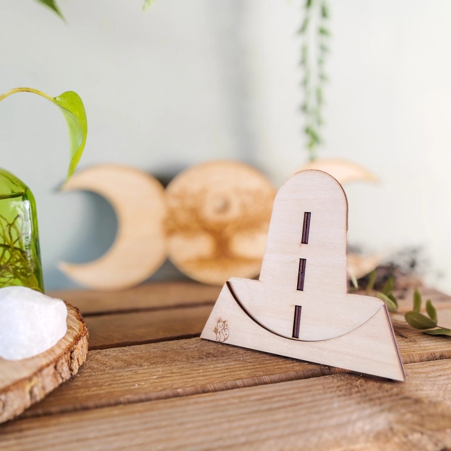 Triple lune - Symbole de la déesse et loi d’attraction - Décoration d’autel bois