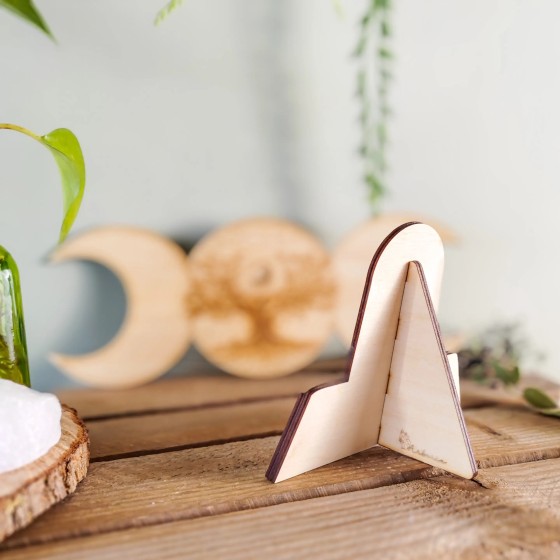 Triple lune - Symbole de la déesse et loi d’attraction - Décoration d’autel bois