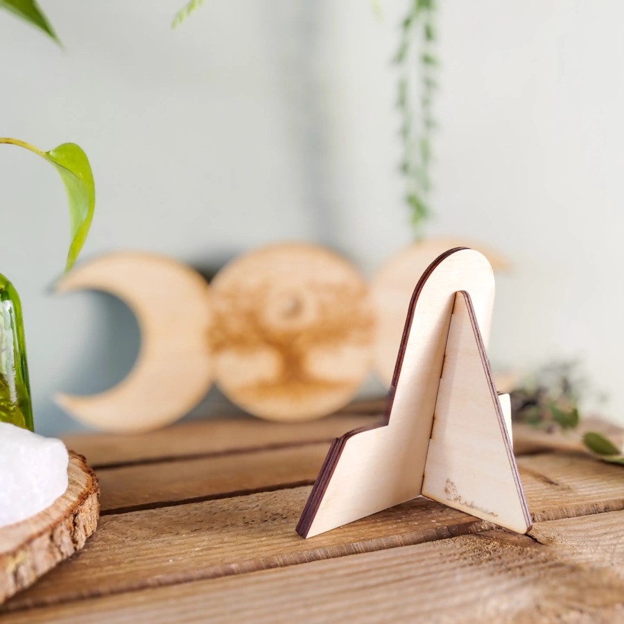 Triple lune - Symbole de la déesse et loi d’attraction - Décoration d’autel bois