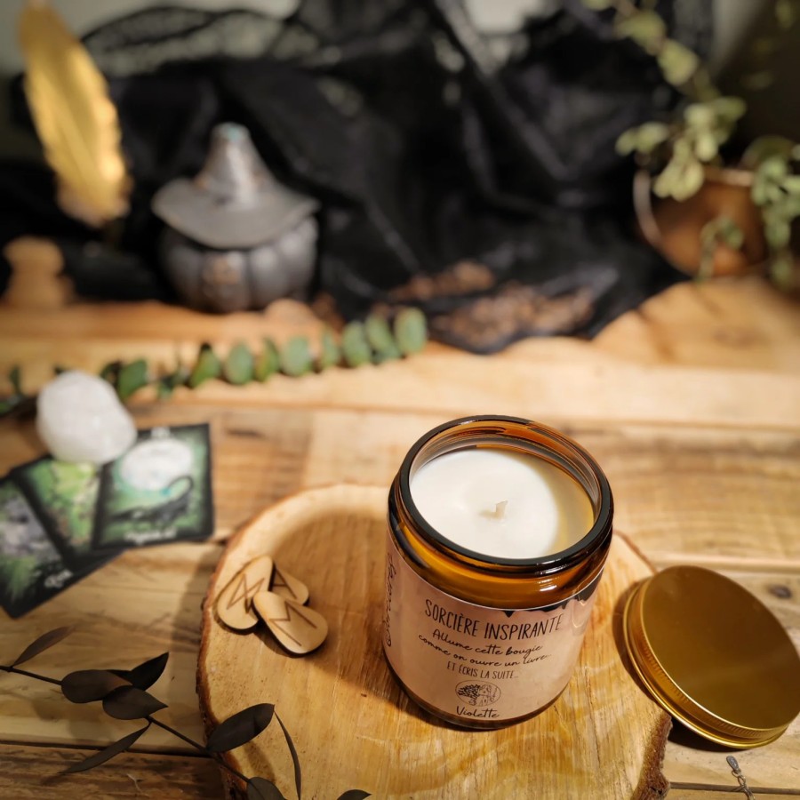 bougie parfumée violette artisanale