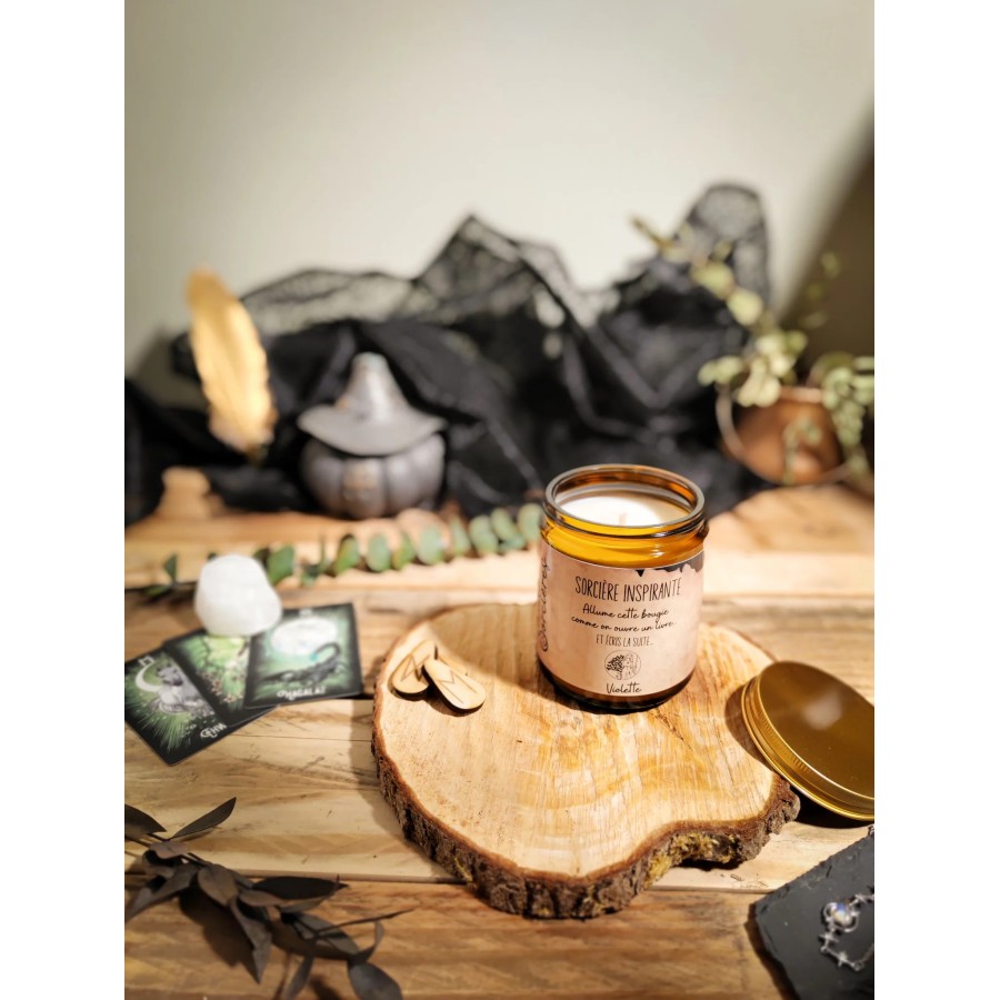 bougie parfumée violette artisanale