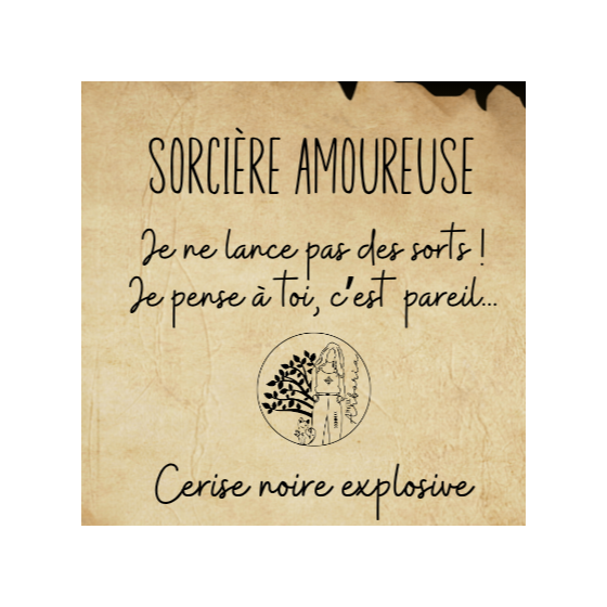Bougie parfumée 200 g - Sorcière amoureuse - je pense à toi - Cerise Noire Explosive