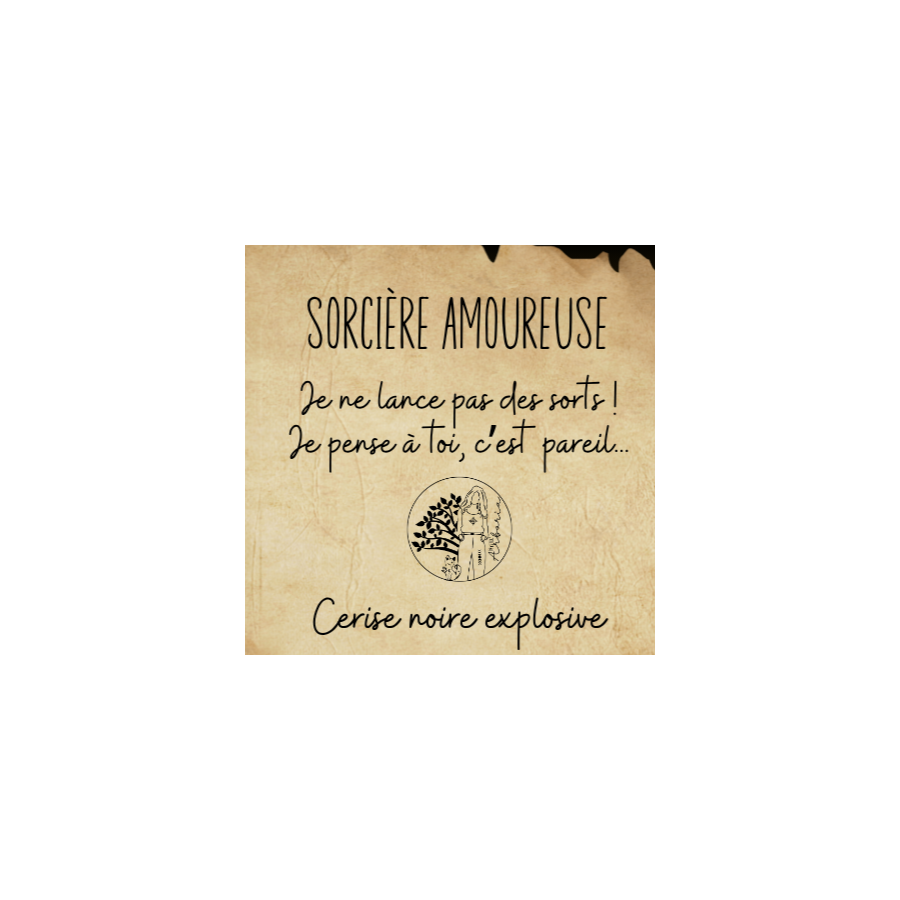 Bougie parfumée 200 g - Sorcière amoureuse - je pense à toi - Cerise Noire Explosive