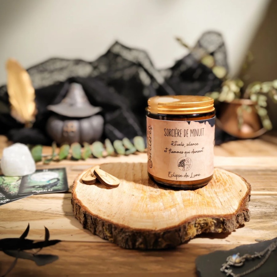 Bougie parfumée 200 g - Sorcière de minuit - Rituels et silence  - Eclipse de Lune
