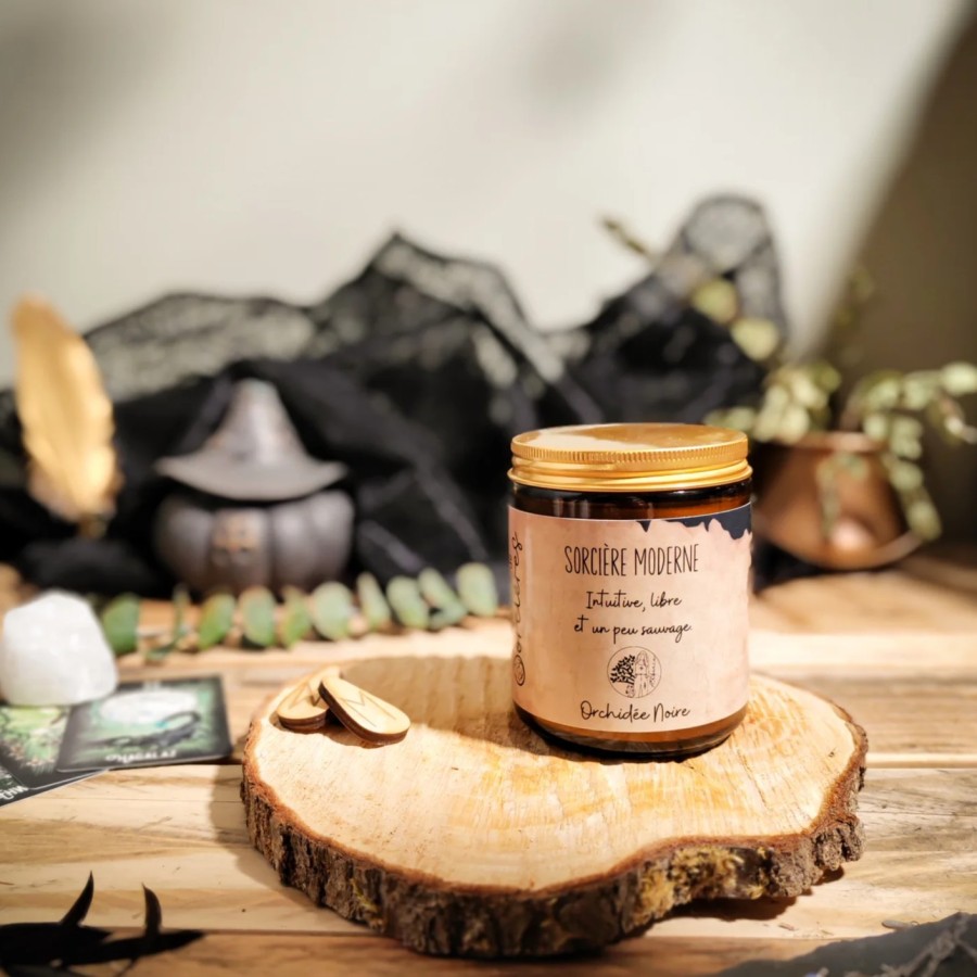 Bougie parfumée 200 g - Sorcière moderne - Intuitive et libre  - Orchidée noire