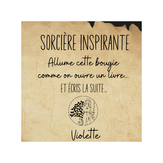 Bougie parfumée 90 g - Sorcière inspirante - Ecris la suite  - Violette