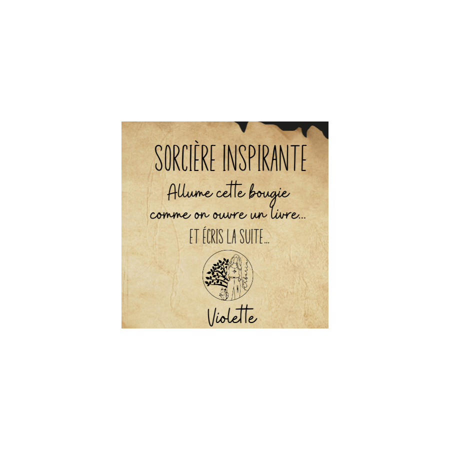 Bougie parfumée 90 g - Sorcière inspirante - Ecris la suite  - Violette