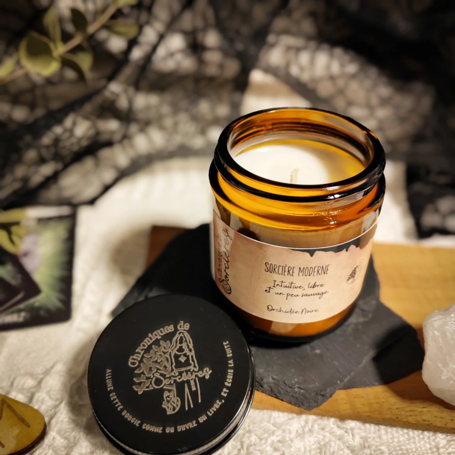 Bougie parfumée 90 g - Sorcière moderne - Intuitive et libre  - Orchidée noire